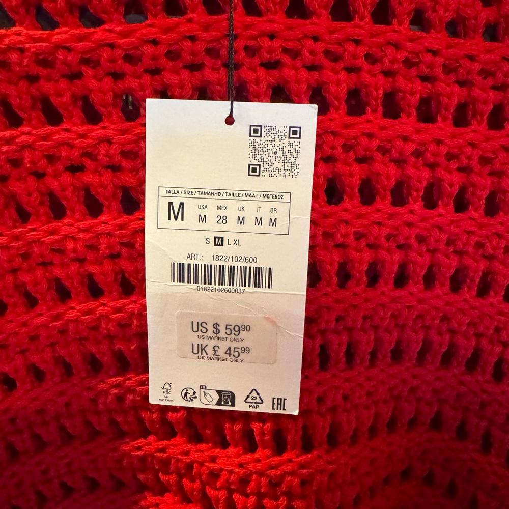 Zara Vibrant Red Fringed Sweater - Picture 4 of 4